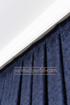 Venüs Damask Lacivert Pano Fon Perde