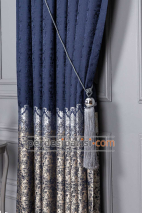 Venüs Damask Lacivert Pano Fon Perde