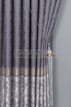 Versace Antrasit Gri Pano Fon Perde