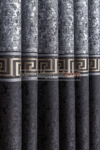 Versace Siyah Gri Pano Fon Perde