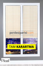 Plicell Krem Karartma Plise Perde (Gümüş Folyolu)
