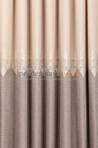 Damask Krem Bej Pano Fon Perde
