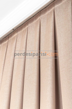 Damask Krem Bej Pano Fon Perde