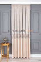 Damask Krem Gri Pano Fon Perde
