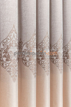 Damask Krem Gri Pano Fon Perde