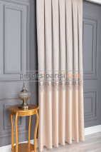 Damask Krem Gri Pano Fon Perde