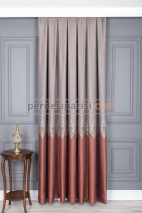 Damask Taba Bej Pano Fon Perde