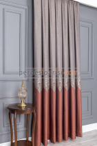 Damask Taba Bej Pano Fon Perde