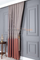 Damask Taba Bej Pano Fon Perde