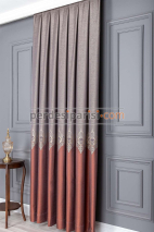 Damask Taba Bej Pano Fon Perde