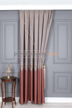 Damask Taba Bej Pano Fon Perde