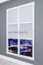 Perdello Keten Beyaz Gece Gündüz Plise Perde
