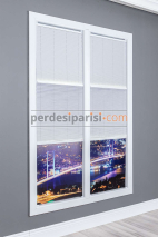 Perdello Keten Beyaz Gece Gündüz Plise Perde